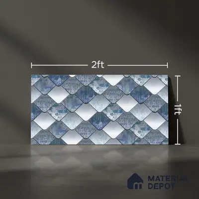 Abstract Wall Tile TL 05321 B Splendore Glacier Scala Highlighter 2 ft x 1 ft Ceramic Glossy Finish - 9 mm | Suitable for Kitchen, Bathroom & Balcony Walls