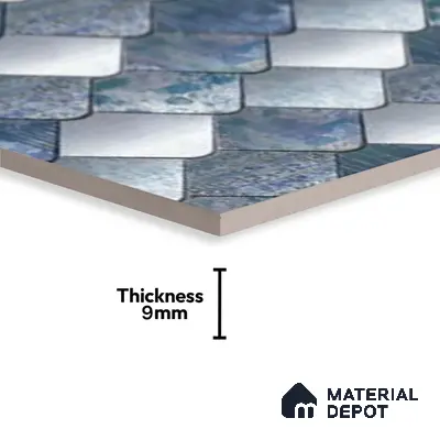 Abstract Wall Tile TL 05321 B Splendore Glacier Scala Highlighter 2 ft x 1 ft Ceramic Glossy Finish - 9 mm | Suitable for Kitchen, Bathroom & Balcony Walls