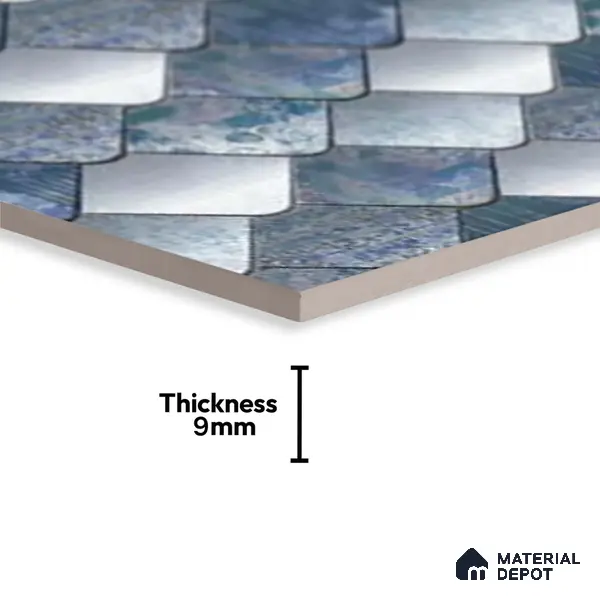 Abstract Wall Tile TL 05321 B Splendore Glacier Scala Highlighter 2 ft x 1 ft Ceramic Glossy Finish - 9 mm | Suitable for Kitchen, Bathroom & Balcony Walls