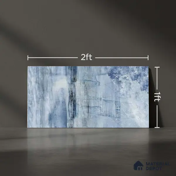 Marble Wall Tile TL 05321 C Splendore Glacier Scala Dark 2 ft x 1 ft Ceramic Glossy Finish - 9 mm | Suitable for Kitchen, Bathroom & Balcony Walls