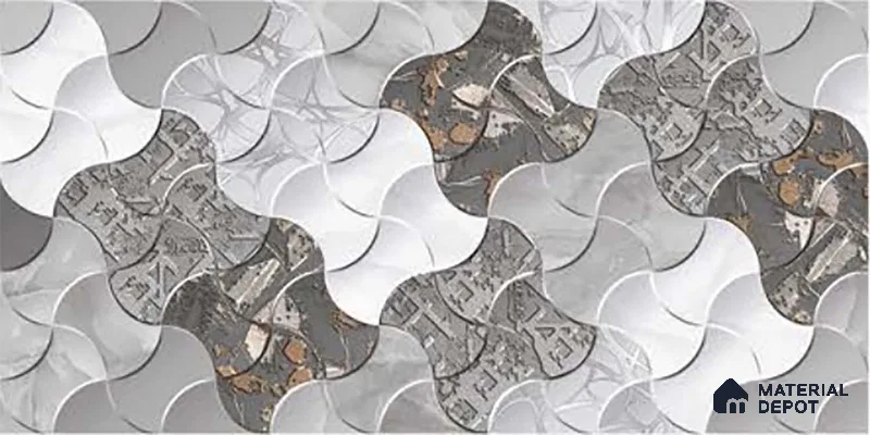 Abstract Wall Tile TL 05329 B Splendore Starry Knights Highlighter 2 ft x 1 ft Ceramic Glossy Finish - 9 mm | Suitable for Kitchen, Bathroom & Balcony Walls