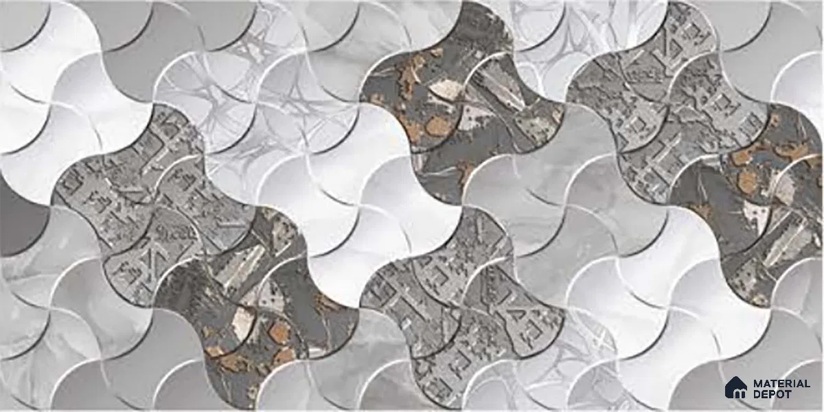 Abstract Wall Tile TL 05329 B Splendore Starry Knights Highlighter 2 ft x 1 ft Ceramic Glossy Finish - 9 mm | Suitable for Kitchen, Bathroom & Balcony Walls
