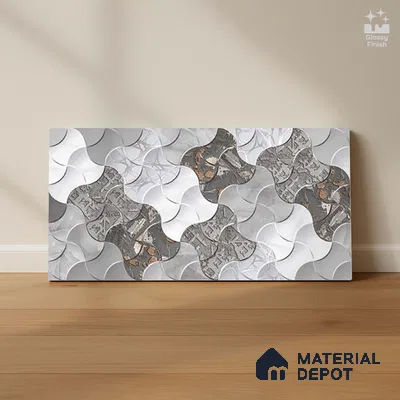 Abstract Wall Tile TL 05329 B Splendore Starry Knights Highlighter 2 ft x 1 ft Ceramic Glossy Finish - 9 mm | Suitable for Kitchen, Bathroom & Balcony Walls