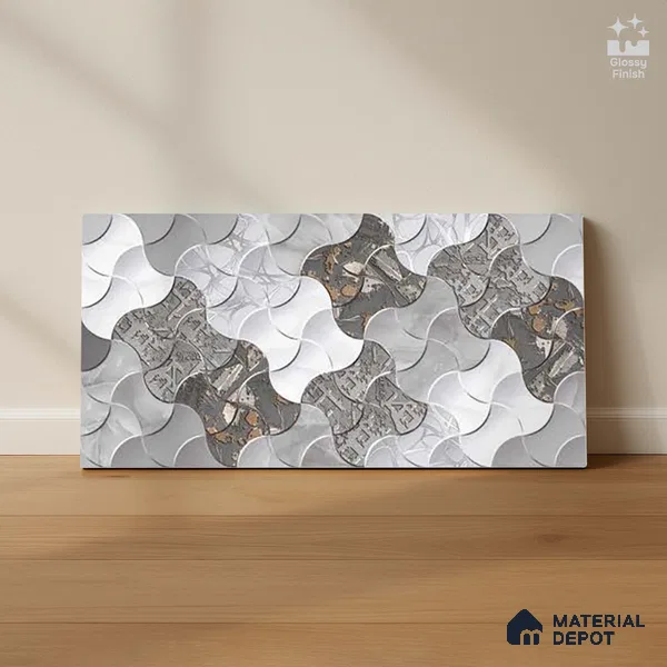 Abstract Wall Tile TL 05329 B Splendore Starry Knights Highlighter 2 ft x 1 ft Ceramic Glossy Finish - 9 mm | Suitable for Kitchen, Bathroom & Balcony Walls