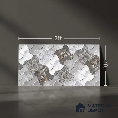 Abstract Wall Tile TL 05329 B Splendore Starry Knights Highlighter 2 ft x 1 ft Ceramic Glossy Finish - 9 mm | Suitable for Kitchen, Bathroom & Balcony Walls