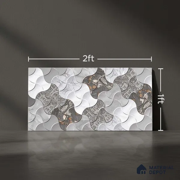 Abstract Wall Tile TL 05329 B Splendore Starry Knights Highlighter 2 ft x 1 ft Ceramic Glossy Finish - 9 mm | Suitable for Kitchen, Bathroom & Balcony Walls