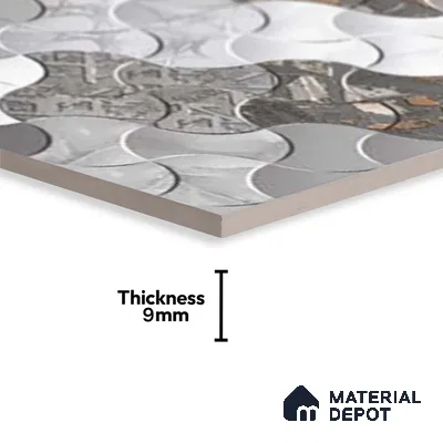 Abstract Wall Tile TL 05329 B Splendore Starry Knights Highlighter 2 ft x 1 ft Ceramic Glossy Finish - 9 mm | Suitable for Kitchen, Bathroom & Balcony Walls