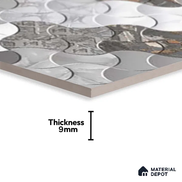 Abstract Wall Tile TL 05329 B Splendore Starry Knights Highlighter 2 ft x 1 ft Ceramic Glossy Finish - 9 mm | Suitable for Kitchen, Bathroom & Balcony Walls