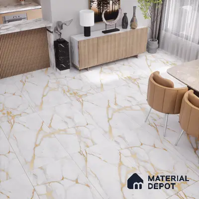 Marble Floor & Wall Tile TL 05621 Marco Golden 4 ft x 2 ft Matte Finish Vitrified Tile - 9 mm