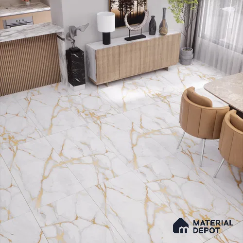 Marble Floor & Wall Tile TL 05621 Marco Golden 4 ft x 2 ft Matte Finish Vitrified Tile - 9 mm
