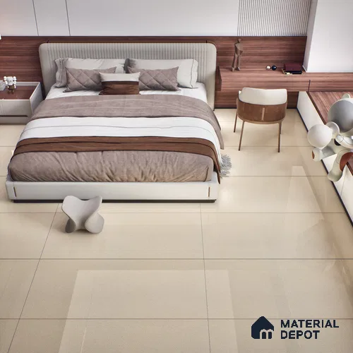 Stone Floor & Wall Tile | TL 00760 Apricot 4 ft x 2 ft Glossy Finish Full Body Vitrified Tile - 9 mm | Suitable For Living Room, Bedroom, Bathroom