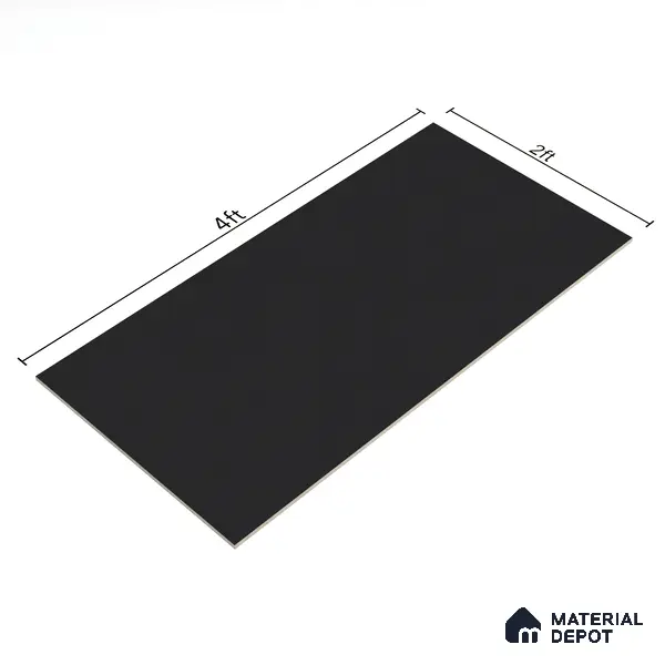Stone Floor & Wall Tile | TL 00776 Charcoal Black 4 ft x 2 ft Matte Finish Full Body Vitrified Tile - 9 mm | Suitable For Living Room, Bedroom, Bathroom