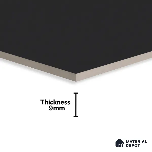 Stone Floor & Wall Tile | TL 00776 Charcoal Black 4 ft x 2 ft Matte Finish Full Body Vitrified Tile - 9 mm | Suitable For Living Room, Bedroom, Bathroom