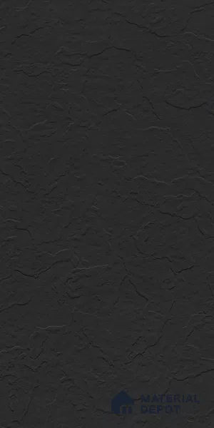 Stone Floor & Wall Tile | TL 00750 Charcoal Black Stone 4 ft x 2 ft Punch Matte Finish Full Body Vitrified Tile - 9 mm | Suitable For Living Room, Bedroom, Bathroom (Sample)
