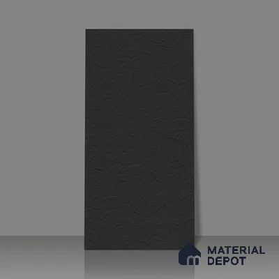 Stone Floor & Wall Tile | TL 00750 Charcoal Black Stone 4 ft x 2 ft Punch Matte Finish Full Body Vitrified Tile - 9 mm | Suitable For Living Room, Bedroom, Bathroom (Sample)