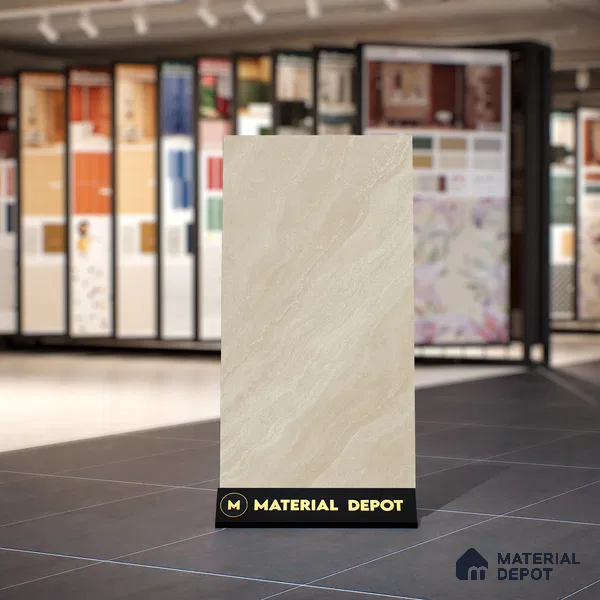 Marble Floor & Wall Tile | TL 00942 Marmi Apricot 4 ft x 2 ft Matte Finish Full Body Vitrified Tile - 9 mm | Suitable For Living Room, Bedroom, Dining Area