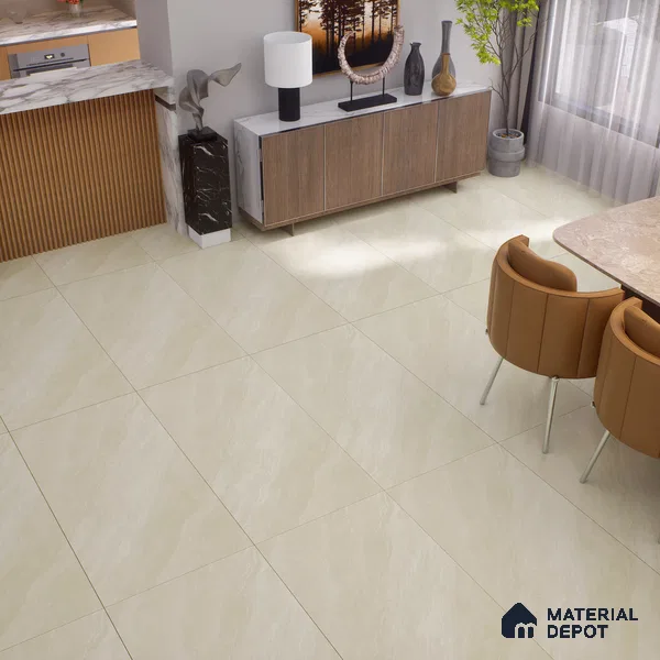 Marble Floor & Wall Tile | TL 00942 Marmi Apricot 4 ft x 2 ft Matte Finish Full Body Vitrified Tile - 9 mm | Suitable For Living Room, Bedroom, Dining Area