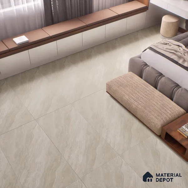 Marble Floor & Wall Tile | TL 00942 Marmi Apricot 4 ft x 2 ft Matte Finish Full Body Vitrified Tile - 9 mm | Suitable For Living Room, Bedroom, Dining Area