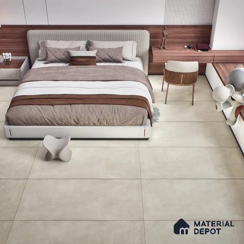 Stone Floor & Wall Tile | TL 00773 Raw Bianco 4 ft x 2 ft Matte Finish Full Body Vitrified Tile - 9 mm | Suitable For Living Room, Bedroom, Bathroom