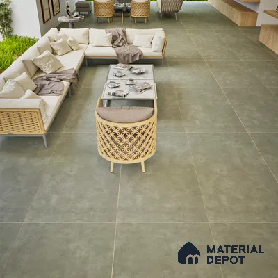 Stone Floor & Wall Tile | TL 00778 Raw Olive 4 ft x 2 ft Matte Finish Full Body Vitrified Tile - 9 mm | Suitable For Living Room, Bedroom, Bathroom (Sample)