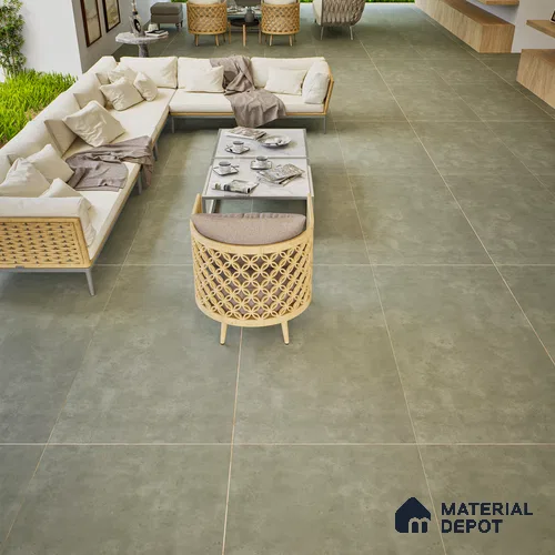 Stone Floor & Wall Tile | TL 00778 Raw Olive 4 ft x 2 ft Matte Finish Full Body Vitrified Tile - 9 mm | Suitable For Living Room, Bedroom, Bathroom