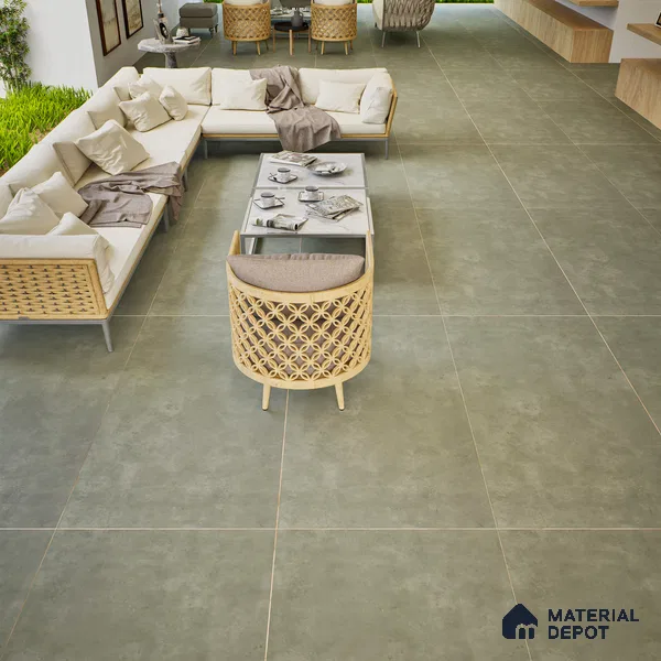 Stone Floor & Wall Tile | TL 00778 Raw Olive 4 ft x 2 ft Matte Finish Full Body Vitrified Tile - 9 mm | Suitable For Living Room, Bedroom, Bathroom (Sample)
