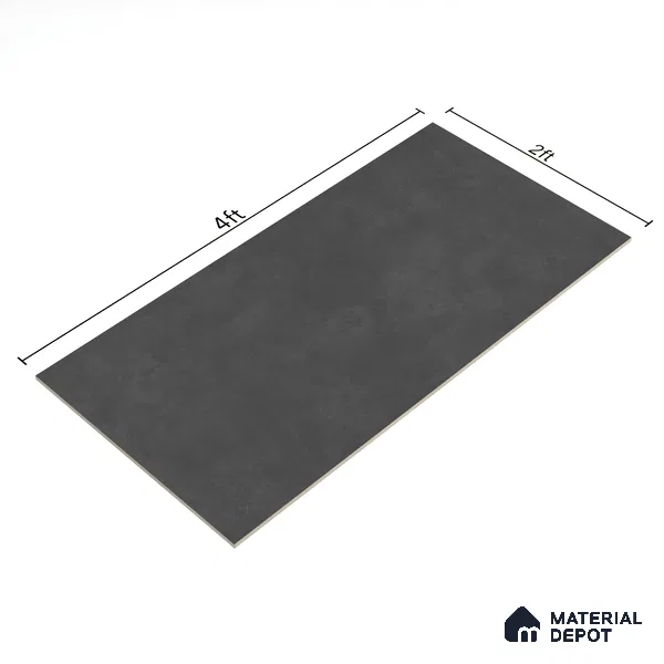 Cement Floor & Wall Tile | TL 00771 Raw Slate Grey 4 ft x 2 ft Matte Finish Full Body Vitrified Tile - 9 mm | Suitable For Living Room, Bedroom, Bathroom