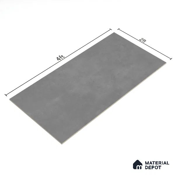 Stone Floor & Wall Tile | TL 00772 Raw Steel Grey 4 ft x 2 ft Matte Finish Full Body Vitrified Tile - 9 mm | Suitable For Living Room, Bedroom, Bathroom (Sample)