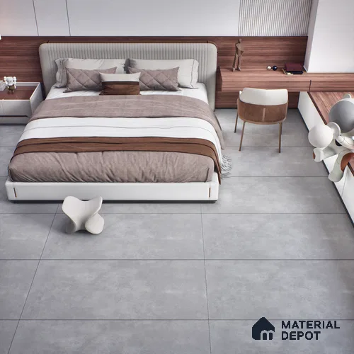 Stone Floor & Wall Tile | TL 00772 Raw Steel Grey 4 ft x 2 ft Matte Finish Full Body Vitrified Tile - 9 mm | Suitable For Living Room, Bedroom, Bathroom