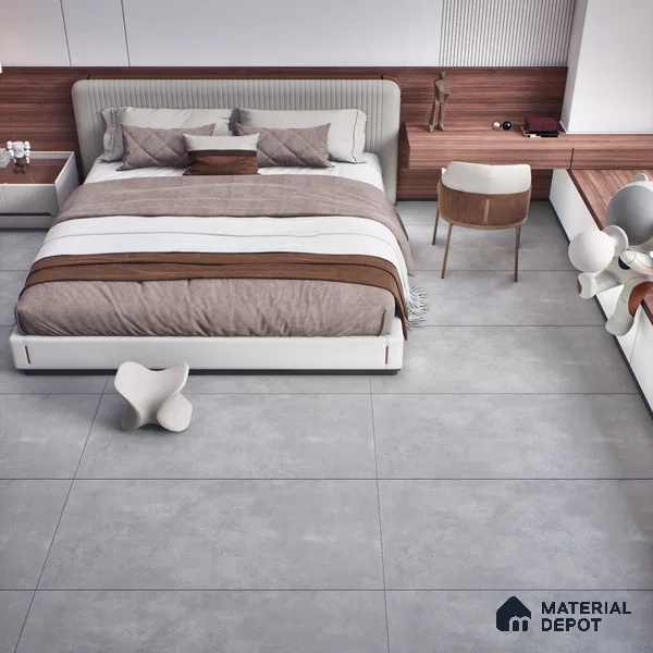 Stone Floor & Wall Tile | TL 00772 Raw Steel Grey 4 ft x 2 ft Matte Finish Full Body Vitrified Tile - 9 mm | Suitable For Living Room, Bedroom, Bathroom (Sample)