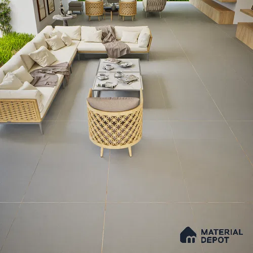 Stone Floor & Wall Tile | TL 00782 Slate Grey 4 ft x 2 ft Matte Finish Full Body Vitrified Tile - 9 mm | Suitable For Living Room, Bedroom, Bathroom
