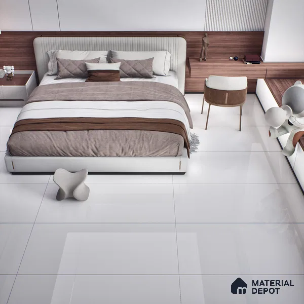 TL 00779 Snow White 1200x600 mm Glossy Finish Full Body Vitrified Wall & Floor Tile - 9 mm (Sample)