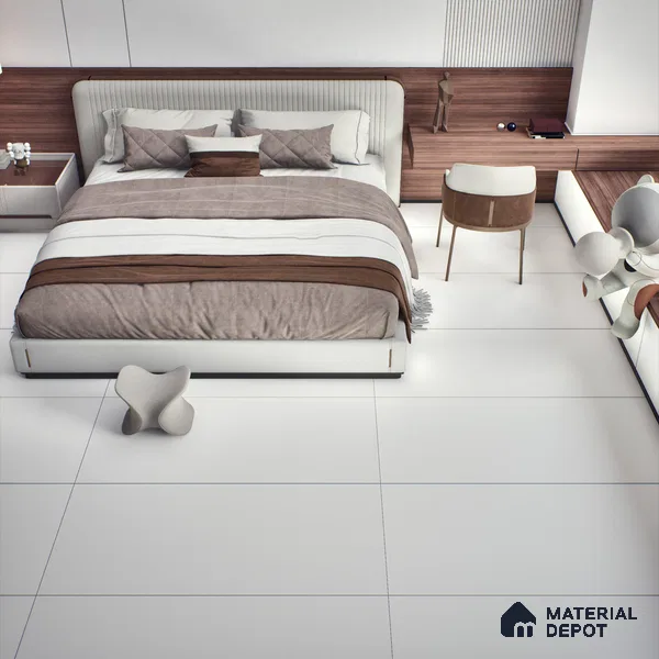 TL 00775 Snow White 1200x600 mm Matte Finish Full Body Vitrified Wall & Floor Tile - 9 mm (Sample)