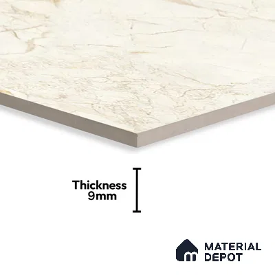 Marble Floor & Wall Tile TL 02206 Marine Beige 4 ft x 2 ft Glossy Finish Vitrified Tile - 9 mm (Random 5)