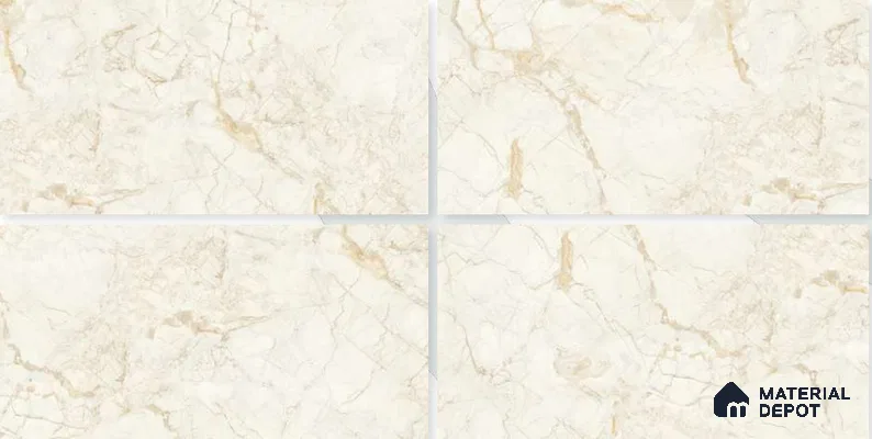 Marble Floor & Wall Tile TL 02206 Marine Beige 4 ft x 2 ft Glossy Finish Vitrified Tile - 9 mm (Random 5)