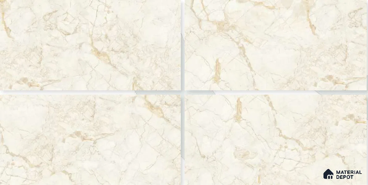 Marble Floor & Wall Tile TL 02206 Marine Beige 4 ft x 2 ft Glossy Finish Vitrified Tile - 9 mm (Random 5)