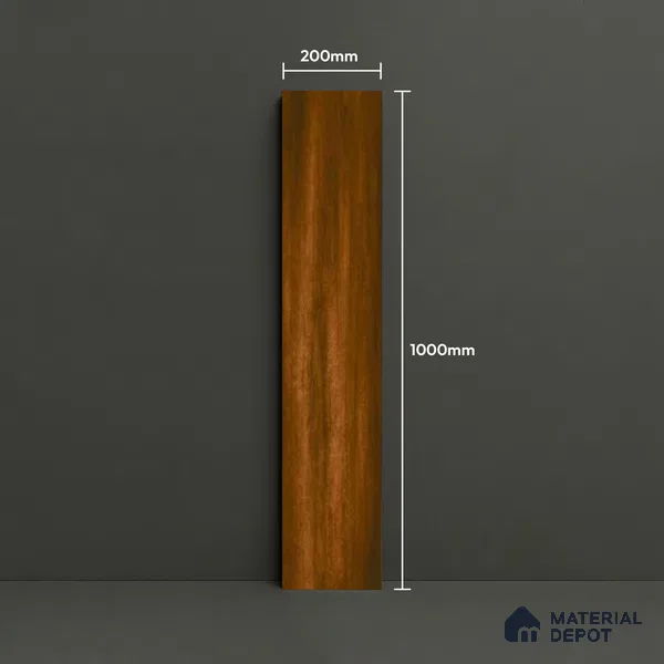 TL 02988 Marrone Brown 39 x 8 inch Matte Finish Porcelain Floor & Wall Plank Tile - 9.5 mm | 2-3 mm Spacer is Mandatory