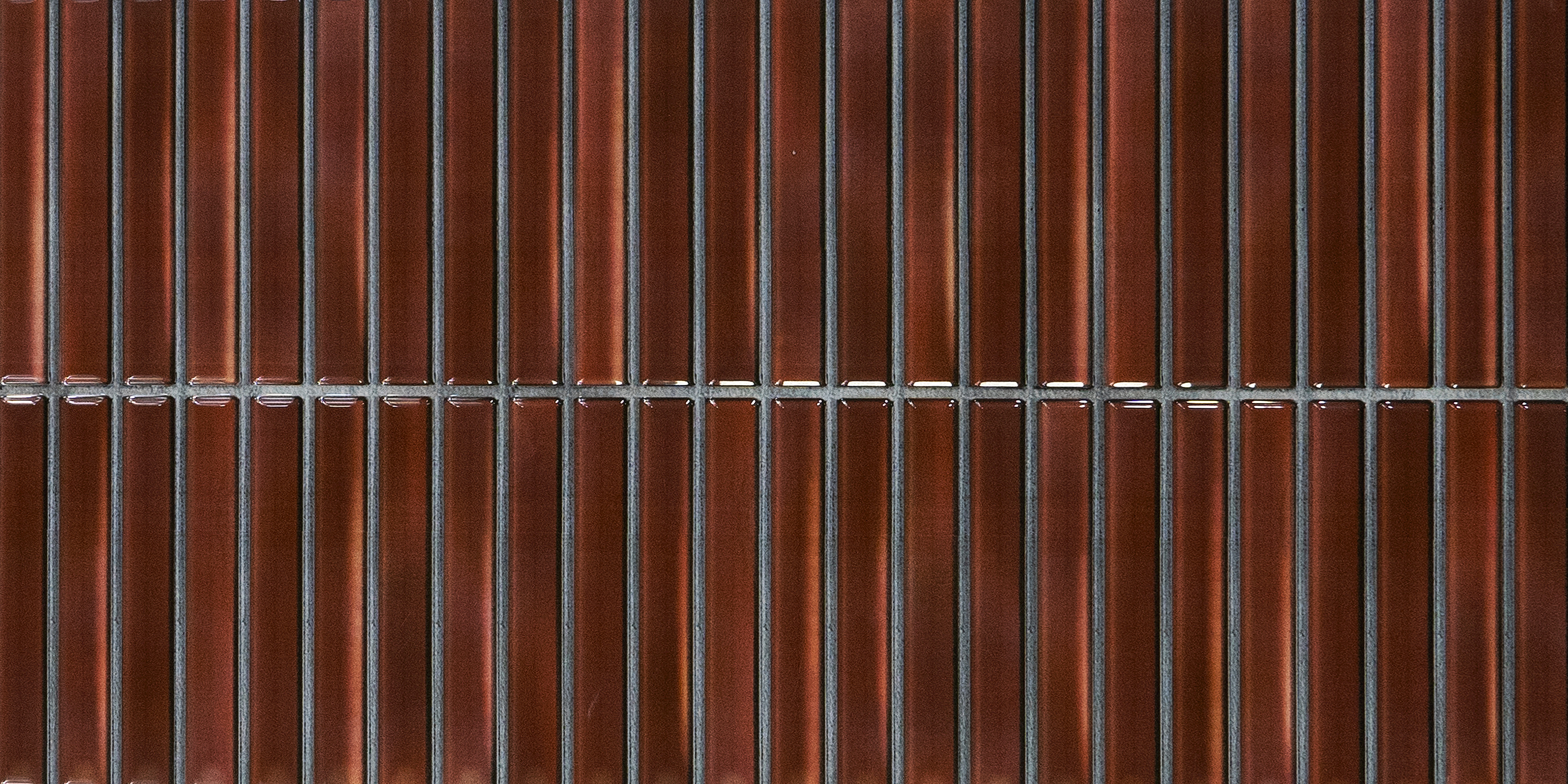 Faux Subway Wall Tile TL 05376 C Miraq Kitkat Maroon 2 ft x 1 ft Ceramic Glossy Finish - 8 mm | Suitable For Kitchen, Bathroom Walls and Backsplashes | Please Expect a Slight Variation of Pattern