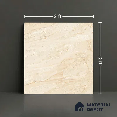 TL 02926 Marshmallow Cream 2 ft x 2 ft Glossy Finish Vitrified Floor & Wall Tile - 9.5 mm