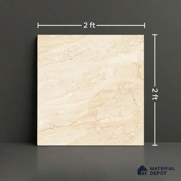 TL 02926 Marshmallow Cream 2 ft x 2 ft Glossy Finish Vitrified Floor & Wall Tile - 9.5 mm