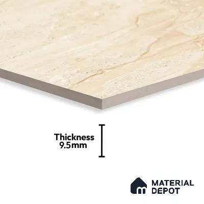 TL 02926 Marshmallow Cream 2 ft x 2 ft Glossy Finish Vitrified Floor & Wall Tile - 9.5 mm