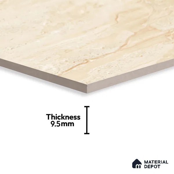 TL 02926 Marshmallow Cream 2 ft x 2 ft Glossy Finish Vitrified Floor & Wall Tile - 9.5 mm