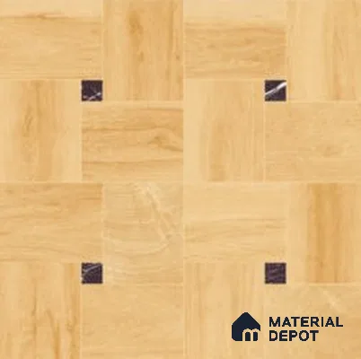 Wood Look Floor & Wall Tile TL 11374 Blonde Oak Block Parquet 2 ft x 2 ft Matte Finish Porcelain Tile - 9 mm | Suitable For Kitchen, Bedroom