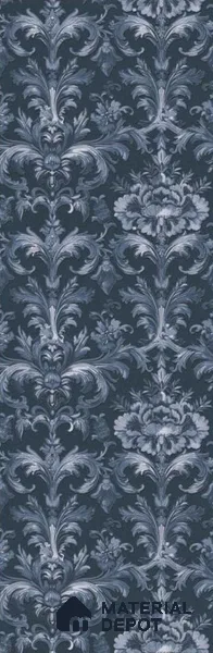 Floral Wall Tile TL 12871 E Navy Damask Night 3 ft x 1 ft Matte Finish Ceramic Tile - 9 mm