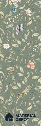 Floral Wall Tile TL 12871 G Green Botanical Grace 3 ft x 1 ft Matte Finish Ceramic Tile - 9 mm