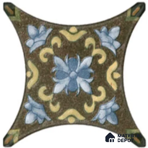 Moroccan Look Floor & Wall Insert Tile TL 11427 M Green Floral Insert 3 inch x 3 inch Matte Finish Porcelain Tile - 9 mm | Suitable For Bathroom, Kitchen, Dining Area