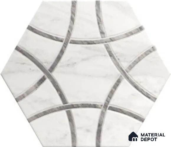 Hexagonal Wall & Floor Exterior Tile TL 12874 Grey Hexagon 330 x 285 mm Matte Finish Porcelain Tile - 9 mm | Suitable For Courtyard, Garden