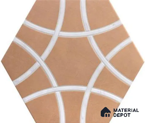 Hexagonal Wall & Floor Exterior Tile TL 12874 C Terracotta Hexagon 330 x 285 mm Matte Finish Porcelain Tile - 9 mm | Suitable For Courtyard, Garden