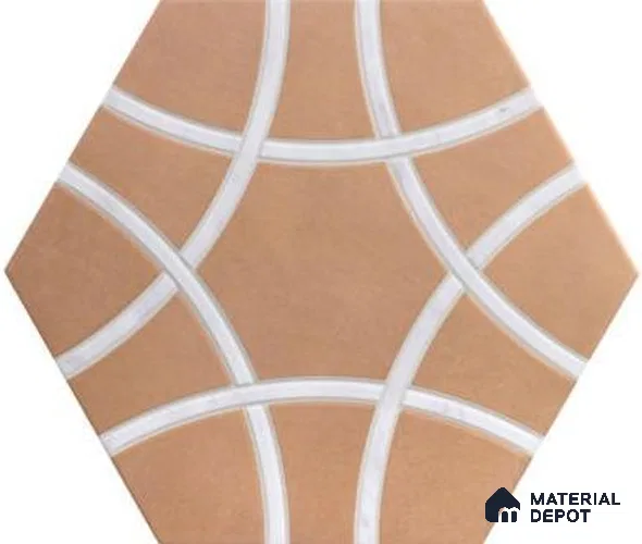 Hexagonal Wall & Floor Exterior Tile TL 12874 C Terracotta Hexagon 330 x 285 mm Matte Finish Porcelain Tile - 9 mm | Suitable For Courtyard, Garden