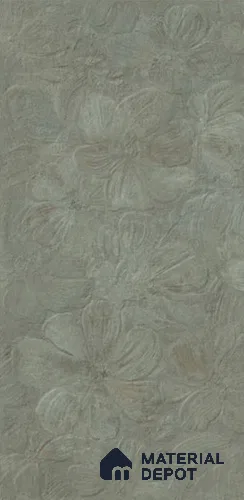 Floral Wall Tile TL 12857 D Sage Green Floral Decor 4 ft x 2 ft Matte Finish Porcelain Tile - 9 mm